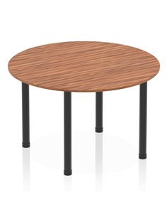 Dynamic Impulse 1200mm Round Table Walnut Top Black Post Leg I004193