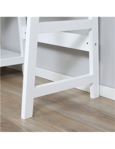 HOMCOM Compact Computer Desk with Storage Shelves Study Table with Bookshelf PC Table Workstation for Home Office Study White