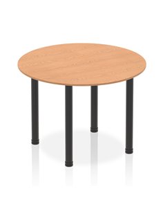 Dynamic Impulse 1000mm Round Table Oak Top Black Post Leg I004197