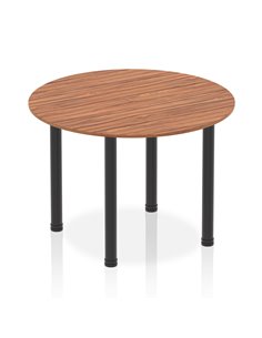 Dynamic Impulse 1000mm Round Table Walnut Top Black Post Leg I004199