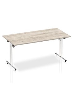 Dynamic Impulse 1600mm Folding Rectangular Table Grey Oak Top I003270