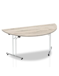 Dynamic Impulse 1600mm Folding Semi-circle Table Grey Oak Top I003272