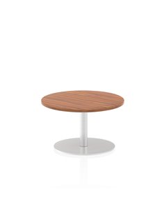 Dynamic Italia 600mm Poseur Round Table Walnut Top 475mm High Leg ITL0101