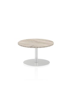 Dynamic Italia 600mm Poseur Round Table Grey Oak Top 475mm High Leg ITL0105