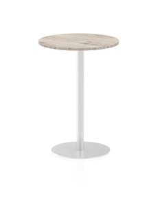 Dynamic Italia 600mm Poseur Round Table Grey Oak Top 1145mm High Leg ITL0117