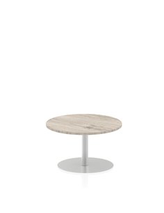 Dynamic Italia 800mm Poseur Round Table Grey Oak Top 475mm High Leg ITL0123