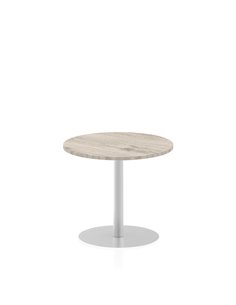 Dynamic Italia 800mm Poseur Round Table Grey Oak Top 720mm High Leg ITL0129