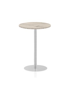 Dynamic Italia 800mm Poseur Round Table Grey Oak Top 1145mm High Leg ITL0135