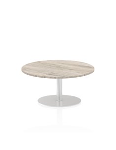 Dynamic Italia 1000mm Poseur Round Table Grey Oak Top 475mm High Leg ITL0141