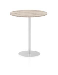 Dynamic Italia 1000mm Poseur Round Table Grey Oak Top 1145mm High Leg ITL0153