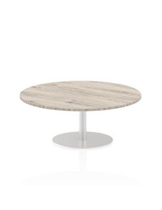 Dynamic Italia 1200mm Poseur Round Table Grey Oak Top 475mm High Leg ITL0159