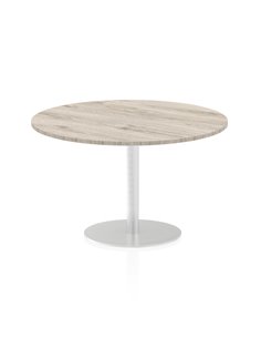 Dynamic Italia 1200mm Poseur Round Table Grey Oak Top 720mm High Leg ITL0165