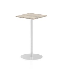 Dynamic Italia 600mm Poseur Square Table Grey Oak Top 1145mm High Leg ITL0225