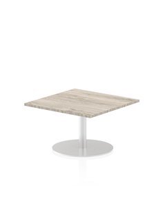 Dynamic Italia 800mm Poseur Square Table Grey Oak Top 475mm High Leg ITL0333