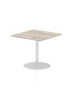Dynamic Italia 800mm Poseur Square Table Grey Oak Top 720mm High Leg ITL0339