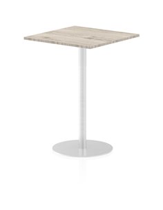Dynamic Italia 800mm Poseur Square Table Grey Oak Top 1145mm High Leg ITL0345
