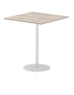 Dynamic Italia 1000mm Poseur Square Table Grey Oak Top 1145mm High Leg ITL0363