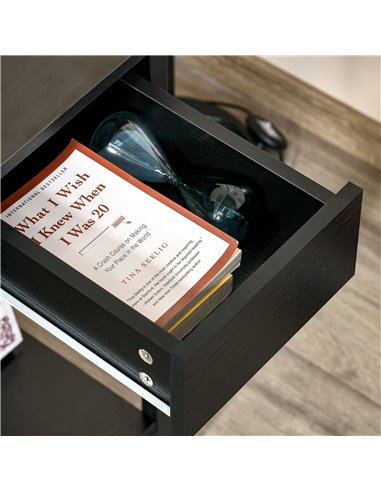 HOMCOM Computer Desk, Home Office Workstation for Study, Writing with CPU Stand and Drawer, Steel Frame, 120x60x75cm