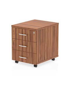 Dynamic Impulse 3 Drawer Mobile Pedestal Walnut I000125