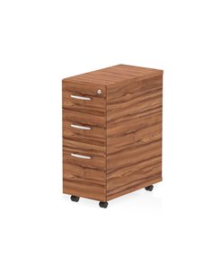 Dynamic Impulse 3 Drawer Narrow Under Desk Pedestal Walnut I001652