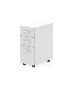 Dynamic Impulse 3 Drawer Narrow Under Desk Pedestal White I001655
