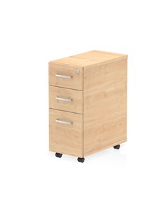 Dynamic Impulse 3 Drawer Narrow Under Desk Pedestal Maple I001658