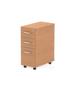 Dynamic Impulse 3 Drawer Narrow Under Desk Pedestal Oak I001661