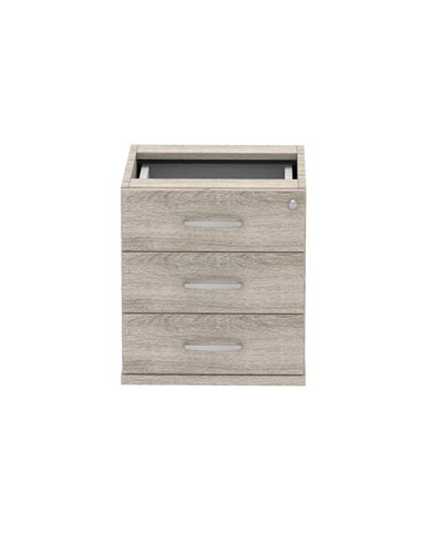 Dynamic Impulse 3 Drawer Fixed Pedestal Grey Oak I003220