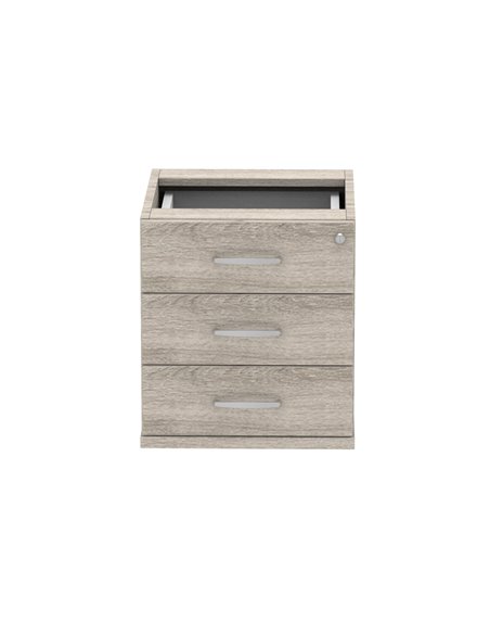Dynamic Impulse 3 Drawer Fixed Pedestal Grey Oak I003220 - pic 79516 | FastDaddyshop