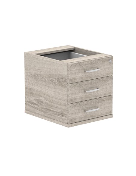 Dynamic Impulse 3 Drawer Fixed Pedestal Grey Oak I003220 - pic 79517 | FastDaddyshop