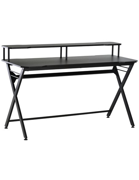 Homcom Gaming Computer Desk with Headphone Hook, Curved Front Adjustable Feet - pic 7953 | FastDaddyshop