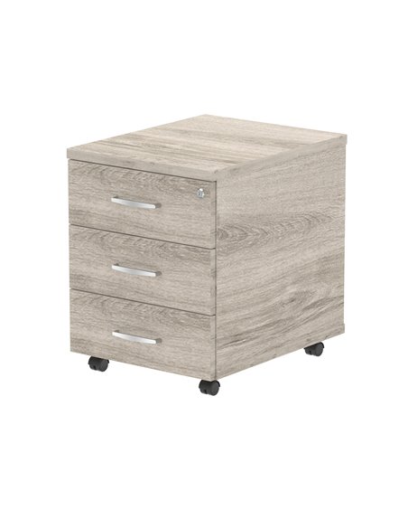 Dynamic Impulse 3 Drawer Mobile Pedestal Grey Oak I003224 - pic 79533 | FastDaddyshop