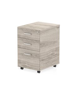 Dynamic Impulse 3 Drawer Under Desk Pedestal Grey Oak I003226