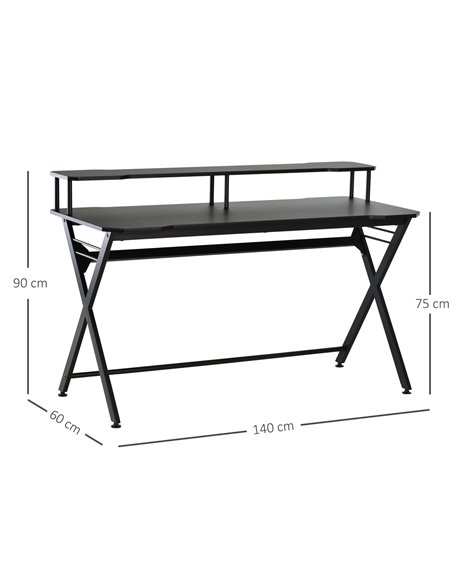 HOMCOM Gaming Computer Desk Writing Racing Table Workstation with Headphone Hook Curved Front Adjustable Feet for Home Office Us - pic 7954 | FastDaddyshop