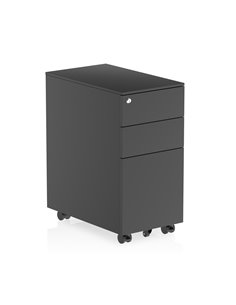 Dynamic Steel Slim Mobile Pedestal Black I004297 2
