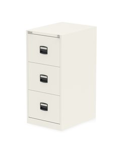 Dynamic Qube by Bisley 3 Drawer Filing Cabinet Chalk White BS0008