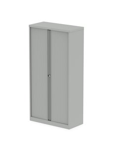 Dynamic Qube by Bisley 2000mm Side Tambour Cupboard Goose Grey No Shelves BS0014