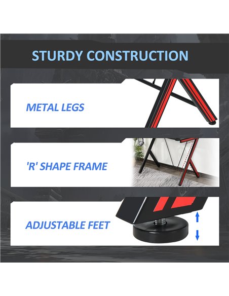 HOMCOM 120cm Gaming Computer Desk, Home Office Gamer Table Workstation with Cup Holder and Headphone Hook - pic 7965 | FastDaddyshop
