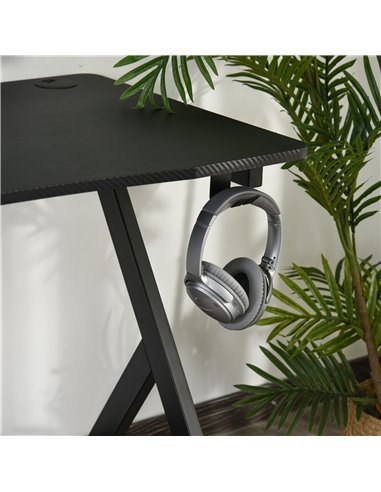 HOMCOM 120cm Gaming Computer Desk, Home Office Gamer Table Workstation with Cup Holder and Headphone Hook