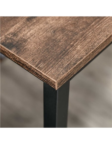 HOMCOM Computer Desk w/ Storage Shelf Adjustable Feet Metal Frame Home Office Laptop Study Writing Workstation Table Rustic Brow - pic 7990 | FastDaddyshop