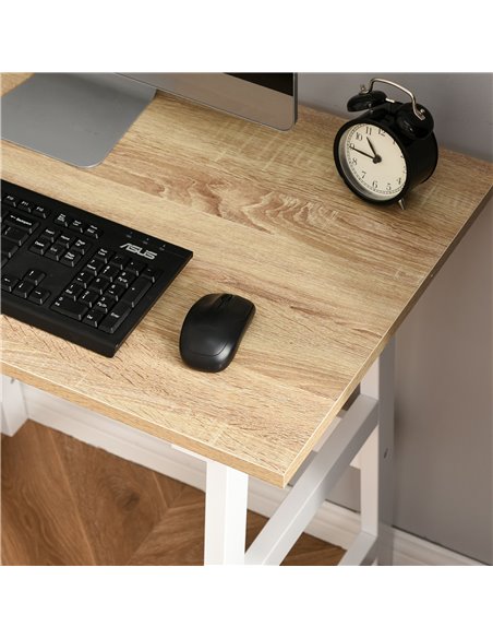 HOMCOM Compact Computer Desk with Storage Shelves Study Table with Bookshelf PC Table Workstation for Home Office Study White an - pic 7999 | FastDaddyshop