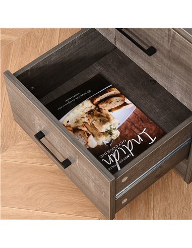 HOMCOM Computer Desk with Shelf, Drawer Writing Table for Home Study, Office, Grey Wood Color