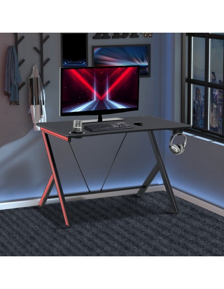 Homcom 120cm Gaming Computer Desk with Cup Holder and Headphone Hook - pic 8010 | FastDaddyshop