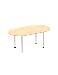 Dynamic Impulse 1800mm Boardroom Table Maple Top Silver Post Leg I000263