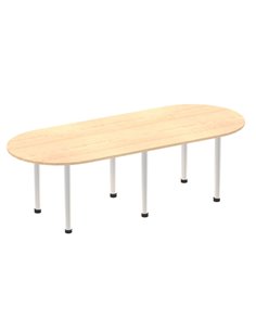 Dynamic Impulse 2400mm Boardroom Table Maple Top Silver Post Leg I000264
