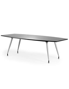 Dynamic High Gloss 2400mm Writable Boardroom Table Black Top I003058