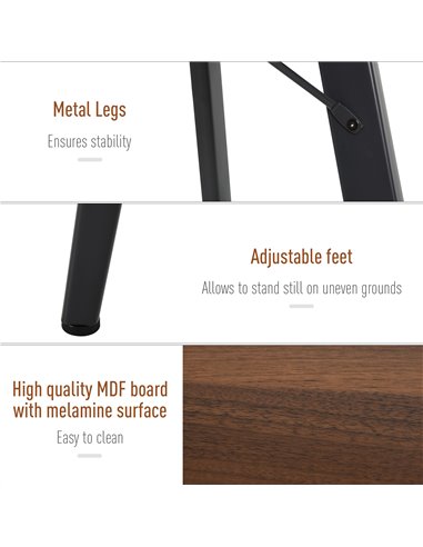 HOMCOM Modern Computer Desk Laptop Writing Table w/Hutch 1 Drawer workstation Home Office Furniture Brown and Black