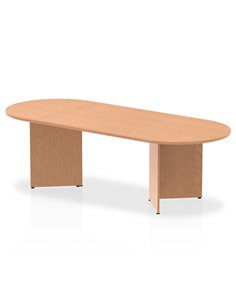 Dynamic Impulse 2400mm Boardroom Table Oak Top Arrowhead Leg I003412