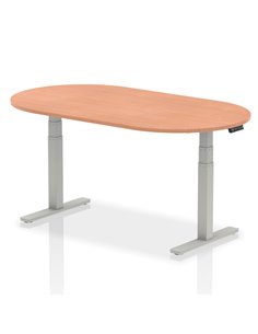 Dynamic Impulse 1800mm Boardroom Table Beech Top Silver Height Adjustable Leg I003541