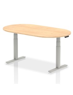 Dynamic Impulse 1800mm Boardroom Table Maple Top Silver Height Adjustable Leg I003542